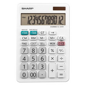 Sharp EL-334W EL-334W Large Desktop Calculator, 12-Digit LCD