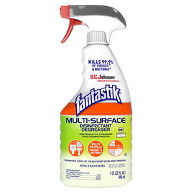 Fantastik 10054600000325 Multi-Surface Disinfectant Degreaser, Herbal, 32 oz Spray Bottle, 8/Carton