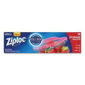 Ziploc 314467 Double Zipper Storage Bags, 1 gal, 1.75 mil, 9.6" x 12.1", Clear, 228/Carton