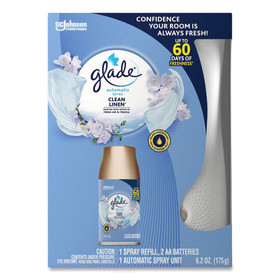Glade SJN329349KT Automatic Air Freshener Starter Kit, Spray Unit and Refill, Clean Linen, 6.2 oz