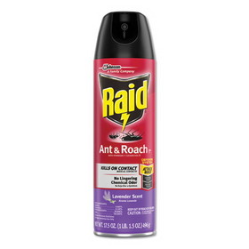 Raid SJN334632 Ant and Roach Killer, 17.5 oz Aerosol Spray, Lavender, 12/Carton