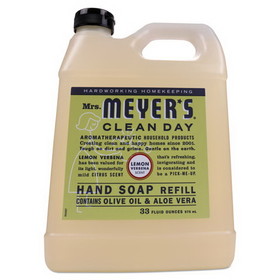 Mrs. Meyer's SJN651327 Clean Day Liquid Hand Soap, Lemon, 33 oz, 6/Carton