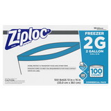 Ziploc 682254 Double Zipper Freezer Bags, 2 gal, 2.7 mil, 13