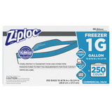 Ziploc 682258 Double Zipper Freezer Bags, 1 gal, 2.7 mil, 10.56