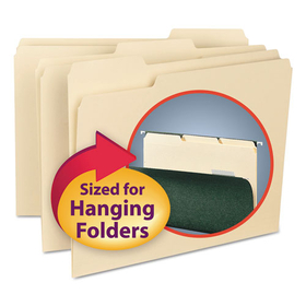Smead SMD10230 Interior File Folders, 1/3-Cut Tabs: Assorted, Letter Size, 0.75" Expansion, Manila, 100/Box