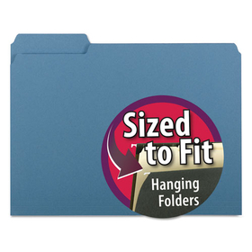 Smead SMD10239 Interior File Folders, 1/3-Cut Tabs: Assorted, Letter Size, 0.75" Expansion, Blue, 100/Box