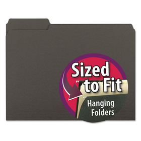 Smead SMD10243 Interior File Folders, 1/3-Cut Tabs: Assorted, Letter Size, 0.75" Expansion, Black/Gray, 100/Box