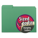 SMEAD MANUFACTURING CO. SMD10247 Interior File Folders, 1/3 Cut Top Tab, Letter, Green, 100/box