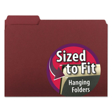 SMEAD MANUFACTURING CO. SMD10275 Interior File Folders, 1/3 Cut Top Tab, Letter, Maroon, 100/box