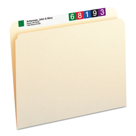 SMEAD MANUFACTURING CO. SMD10300 File Folders, Straight Cut, One-Ply Top Tab, Letter, Manila, 100/box