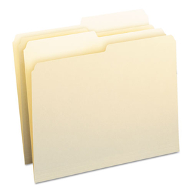 Smead SMD10320 Manila File Folders, 1/2-Cut Tabs: Assorted, Letter Size, 0.75" Expansion, Manila, 100/Box