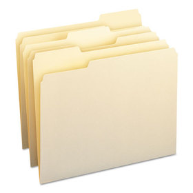 SMEAD MANUFACTURING CO. SMD10330 File Folders, 1/3 Cut Assorted, One-Ply Top Tab, Letter, Manila, 100/box