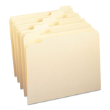 SMEAD MANUFACTURING CO. SMD10350 File Folders, 1/5 Cut, One-Ply Top Tab, Letter, Manila, 100/box