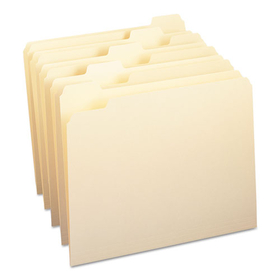 Smead SMD10350 Manila File Folders, 1/5-Cut Tabs: Assorted, Letter Size, 0.75" Expansion, Manila, 100/Box