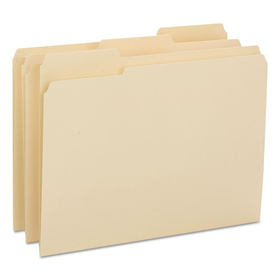Smead SMD10434 Reinforced Tab Manila File Folders, 1/3-Cut Tabs: Assorted, Letter Size, 0.75" Expansion, 14-pt Manila, 100/Box