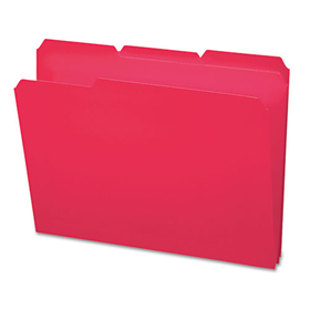 Smead SMD10501 Top Tab Poly Colored File Folders, 1/3-Cut Tabs: Assorted, Letter Size, 0.75" Expansion, Red, 24/Box