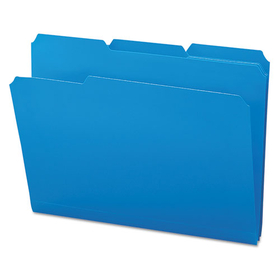 Smead SMD10503 Top Tab Poly Colored File Folders, 1/3-Cut Tabs: Assorted, Letter Size, 0.75" Expansion, Blue, 24/Box