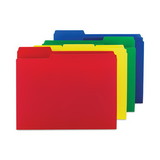 Smead SMD10505 Top Tab Poly Colored File Folders, 1/3-Cut Tabs: Assorted, Letter Size, 0.75