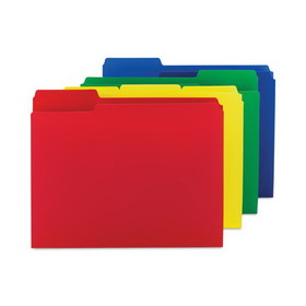 Smead SMD10505 Top Tab Poly Colored File Folders, 1/3-Cut Tabs: Assorted, Letter Size, 0.75" Expansion, Assorted Colors, 12/Pack