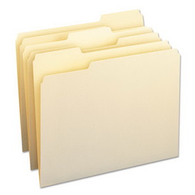 Smead SMD11928 Manila File Folders, 1/3-Cut Tabs: Assorted, Letter Size, 0.75" Expansion, Manila, 24/Pack
