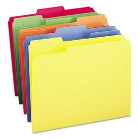 Smead SMD11943 Colored File Folders, 1/3-Cut Tabs: Assorted, Letter Size, 0.75" Expansion, Assorted: Blue/Green/Orange/Red/Yellow, 100/Box