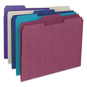 Smead SMD11948 Colored File Folders, 1/3-Cut Tabs: Assorted, Letter Size, 0.75" Expansion, Assorted: Gray/Maroon/Navy/Purple/Teal, 100/Box