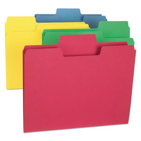 Smead SMD11956 SuperTab Colored File Folders, 1/3-Cut Tabs: Assorted, Letter Size, 0.75" Expansion, 11-pt Stock, Color Assortment 1, 24/Pack