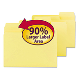 SMEAD MANUFACTURING CO. SMD11984 Supertab Colored File Folders, 1/3 Cut, Letter, Yellow, 100/box