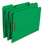 Smead SMD12140 Top Tab Colored Fastener Folders, 0.75" Expansion, 2 Fasteners, Letter Size, Green Exterior, 50/Box, Price/BX