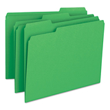 SMEAD MANUFACTURING CO. SMD12143 File Folders, 1/3 Cut Top Tab, Letter, Green, 100/box