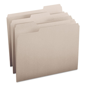 Smead SMD12343 Colored File Folders, 1/3-Cut Tabs: Assorted, Letter Size, 0.75" Expansion, Gray, 100/Box