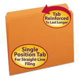 SMEAD MANUFACTURING CO. SMD12510 File Folders, Straight Cut, Reinforced Top Tab, Letter, Orange, 100/box