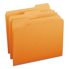 Smead SMD12543 Colored File Folders, 1/3-Cut Tabs: Assorted, Letter Size, 0.75" Expansion, Orange, 100/Box