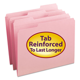 Smead SMD12634 Reinforced Top Tab Colored File Folders, 1/3-Cut Tabs: Assorted, Letter Size, 0.75