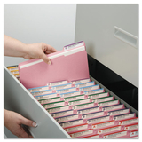 Smead SMD12643 File Folders, 1/3 Cut Top Tab, Letter, Pink, 100/box