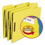 SMEAD MANUFACTURING CO. SMD12940 Folders, Two Fasteners, 1/3 Cut Assorted Top Tab, Letter, Yellow, 50/box