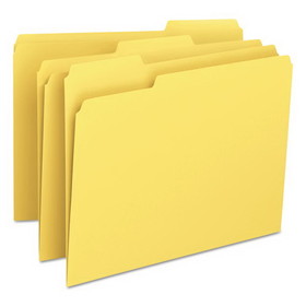Smead SMD12943 Colored File Folders, 1/3-Cut Tabs: Assorted, Letter Size, 0.75" Expansion, Yellow, 100/Box