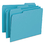 Smead SMD13143 Colored File Folders, 1/3-Cut Tabs: Assorted, Letter Size, 0.75" Expansion, Teal, 100/Box, Price/BX