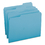 Smead SMD13143 Colored File Folders, 1/3-Cut Tabs: Assorted, Letter Size, 0.75" Expansion, Teal, 100/Box, Price/BX