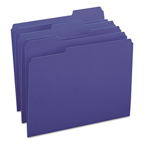 Smead SMD13193 Colored File Folders, 1/3-Cut Tabs: Assorted, Letter Size, 0.75" Expansion, Navy Blue, 100/Box