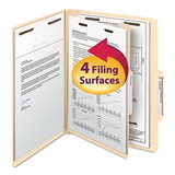 Smead 13700 Manila Four- and Six-Section Top Tab Classification Folders, 1 Divider, Letter Size, Manila, 10/Box