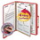 Smead 13731 Four-Section Pressboard Top Tab Classification Folders with SafeSHIELD Fasteners, 1 Divider, Letter Size, Bright Red, 10/Box, Price/BX