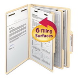 Smead 14000 Manila Four- and Six-Section Top Tab Classification Folders, 2 Dividers, Letter Size, Manila, 10/Box