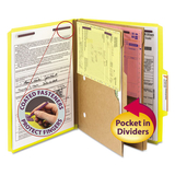 SMEAD MANUFACTURING CO. SMD14084 Pressboard Folders With Two Pocket Dividers, Letter, Six-Section, Yellow, 10/box