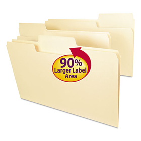 Smead SMD15301 SuperTab Top Tab File Folders, 1/3-Cut Tabs: Assorted, Legal Size, 0.75" Expansion, 11-pt Manila, 100/Box