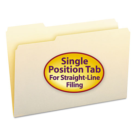 Smead SMD15331 Manila File Folders, 1/3-Cut Tabs: Left Position, Legal Size, 0.75" Expansion, Manila, 100/Box