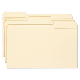Smead SMD15338 Top Tab File Folders with Antimicrobial Product Protection, 1/3-Cut Tabs: Assorted, Legal, 0.75" Expansion, Manila, 100/Box