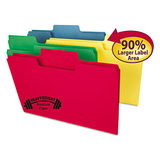 Smead SMD15410 SuperTab Colored File Folders, 1/3-Cut Tabs: Assorted, Legal Size, 0.75