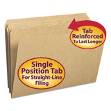 SMEAD MANUFACTURING CO. SMD15710 Kraft File Folders, Straight Cut, Reinforced Top Tab, Legal, Kraft, 100/box