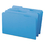 Smead SMD17034 Reinforced Top Tab Colored File Folders, 1/3-Cut Tabs: Assorted, Legal Size, 0.75" Expansion, Blue, 100/Box, Price/BX
